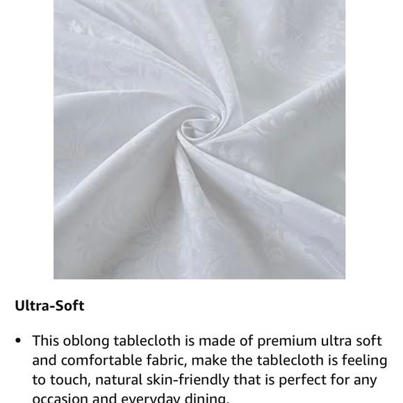 Damask White Oval Table Cover & Napkins Set - Picture 4 of 7